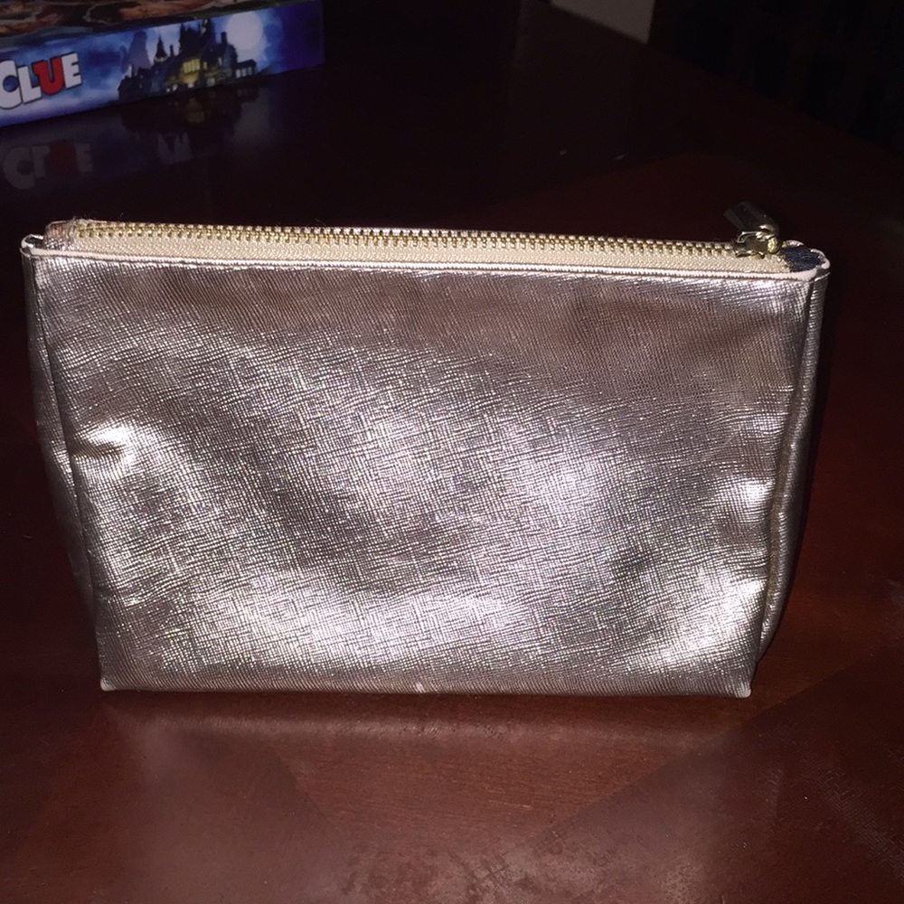 Metallic forever 21 makeup bag